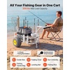 image:imageVEVOR Beach Fishing Cart 200 lbs Load Capacity Fish and Marine Cart with Two 11 Big Wheels Rubber Balloon Tires for Sand HeavyDuty Steel Pier Wagon Trolley with 7 Rod Holders for Fishing Picnic2 13 PU Tires  200 lbs