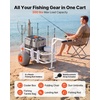 image:imageVEVOR Beach Fishing Cart 200 lbs Load Capacity Fish and Marine Cart with Two 11 Big Wheels Rubber Balloon Tires for Sand HeavyDuty Steel Pier Wagon Trolley with 7 Rod Holders for Fishing Picnic2 13 PU Tires  300 lbs