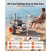 image:imageVEVOR Beach Fishing Cart 200 lbs Load Capacity Fish and Marine Cart with Two 11 Big Wheels Rubber Balloon Tires for Sand HeavyDuty Steel Pier Wagon Trolley with 7 Rod Holders for Fishing Picnic2 165 PU Tires  350 lbs