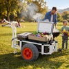 image:imageVEVOR Beach Fishing Cart 200 lbs Load Capacity Fish and Marine Cart with Two 11 Big Wheels Rubber Balloon Tires for Sand HeavyDuty Steel Pier Wagon Trolley with 7 Rod Holders for Fishing Picnic2 165 PU Tires  350 lbs