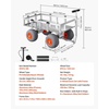 image:imageVEVOR Beach Fishing Cart 200 lbs Load Capacity Fish and Marine Cart with Two 11 Big Wheels Rubber Balloon Tires for Sand HeavyDuty Steel Pier Wagon Trolley with 7 Rod Holders for Fishing Picnic2 13 PU Tires  350 lbs
