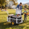 image:imageVEVOR Beach Fishing Cart 200 lbs Load Capacity Fish and Marine Cart with Two 11 Big Wheels Rubber Balloon Tires for Sand HeavyDuty Steel Pier Wagon Trolley with 7 Rod Holders for Fishing Picnic2 11 Rubber Tires  200 lbs