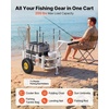 image:imageVEVOR Beach Fishing Cart 200 lbs Load Capacity Fish and Marine Cart with Two 11 Big Wheels Rubber Balloon Tires for Sand HeavyDuty Steel Pier Wagon Trolley with 7 Rod Holders for Fishing Picnic2 11 Rubber Tires  200 lbs