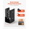 image:imageVEVOR Concealed Joist Hanger 2x4 Outdoor Accent ConcealedFlange Pack of 24 Concealed Joist Bracket Q235 Steel Plate PowderCoated Concealed Face Mount Joist Hanger Inner 1636in for Beam Swing2x4 Inch 193x362 24 Pcs