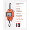 image:imageVEVOR Digital Crane Scale 660 lbs300 kg Industrial Heavy Duty Hanging Scale with Cast Aluminum Case amp LCD Screen Handheld Mini Crane with Hooks for Farm Hunting Fishing Outdoor Garage OrangeOrange