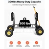 image:imageVEVOR Fishing Cart 300 lbs Load Capacity Foldable Fish and Marine Cart with Four 11 Big Wheels Rubber Balloon Tires HeavyDuty Steel Pier Wagon Trolley with 8 Rod Holders for Picnic2 11 Rubber Tires  300 lbs