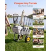 image:imageVEVOR Fishing Cart 300 lbs Load Capacity Foldable Fish and Marine Cart with Four 11 Big Wheels Rubber Balloon Tires HeavyDuty Steel Pier Wagon Trolley with 8 Rod Holders for Picnic2 13 Rubber Tires  200 lbs