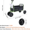 image:imageVEVOR Fishing Cart 300 lbs Load Capacity Foldable Fish and Marine Cart with Four 11 Big Wheels Rubber Balloon Tires HeavyDuty Steel Pier Wagon Trolley with 8 Rod Holders for Picnic2 11 Rubber Tires