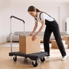 image:imageVEVOR Foldable Push Cart Dolly 660 lbs Capacity Folding Platform Truck with Swivel Wheels Moving Platform Hand Truck Flatbed Cart Space Saving Push Handle for Easy Storage 352 x 234 x 335 in268 x 195 x 45 in 680 x 495 x 115 mm