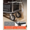 image:imageVEVOR Hotel Luggage Cart Brushed Stainless Steel Finish Bellmans Cart 1200 LBS Valet Cart with Grey Carpeted Deck and 8inch Rubber Wheels Ideal for Hotels Condos Resorts Silver