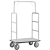 image:imageVEVOR Hotel Luggage Cart Brushed Stainless Steel Finish Bellmans Cart 1200 LBS Valet Cart with Grey Carpeted Deck and 8inch Rubber Wheels Ideal for Hotels Condos Resorts Silver