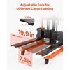 image:imageVEVOR Hydraulic Material Lift Winch Stacker 450 lbs Load Capacity 394 Max Lifting Height Pallet Truck Dolly with Fork Lift Table Foldable amp Portable Pallet Jack Table Cart Orange amp Black