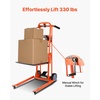 image:imageVEVOR Material Lift Winch Stacker 551 lbs Capacity Heavy Duty Pallet Truck Dolly with Adjustable Forks amp 6Wheel System 70 inch Max Lifting Height Industrial Manual Pallet Truck Dolly330 lbs
