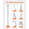 image:imageVEVOR MultiPurpose Folding Ladder 7in1 Tall Extension Step Ladder A Frame 5 Step Telescoping Ladder 19ft Reach Height Heavy Duty Adjustable Ladder 330 lbs Capacity for Home Outdoor MetalBlack