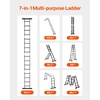 image:imageVEVOR MultiPurpose Folding Ladder 7in1 Tall Extension Step Ladder A Frame 5 Step Telescoping Ladder 19ft Reach Height Heavy Duty Adjustable Ladder 330 lbs Capacity for Home Outdoor MetalBlack