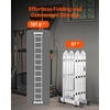 image:imageVEVOR MultiPurpose Folding Ladder 7in1 Tall Extension Step Ladder A Frame 5 Step Telescoping Ladder 19ft Reach Height Heavy Duty Adjustable Ladder 330 lbs Capacity for Home Outdoor MetalSilver