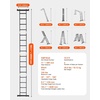 image:imageVEVOR MultiPurpose Folding Ladder 7in1 Tall Extension Step Ladder A Frame 5 Step Telescoping Ladder 19ft Reach Height Heavy Duty Adjustable Ladder 330 lbs Capacity for Home Outdoor MetalBlack