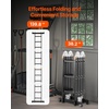 image:imageVEVOR MultiPurpose Folding Ladder 7in1 Tall Extension Step Ladder A Frame 5 Step Telescoping Ladder 19ft Reach Height Heavy Duty Adjustable Ladder 330 lbs Capacity for Home Outdoor MetalBlack