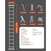 image:imageVEVOR MultiPurpose Folding Ladder 7in1 Tall Extension Step Ladder A Frame 5 Step Telescoping Ladder 19ft Reach Height Heavy Duty Adjustable Ladder 330 lbs Capacity for Home Outdoor MetalSilver