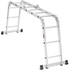 image:imageVEVOR MultiPurpose Folding Ladder 7in1 Tall Extension Step Ladder A Frame 5 Step Telescoping Ladder 19ft Reach Height Heavy Duty Adjustable Ladder 330 lbs Capacity for Home Outdoor MetalSilver