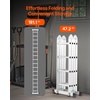 image:imageVEVOR MultiPurpose Folding Ladder 7in1 Tall Extension Step Ladder A Frame 5 Step Telescoping Ladder 19ft Reach Height Heavy Duty Adjustable Ladder 330 lbs Capacity for Home Outdoor MetalSilver