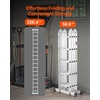 image:imageVEVOR MultiPurpose Folding Ladder 7in1 Tall Extension Step Ladder A Frame 5 Step Telescoping Ladder 19ft Reach Height Heavy Duty Adjustable Ladder 330 lbs Capacity for Home Outdoor MetalSilver