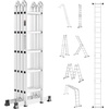 image:imageVEVOR MultiPurpose Folding Ladder 7in1 Tall Extension Step Ladder A Frame 5 Step Telescoping Ladder 19ft Reach Height Heavy Duty Adjustable Ladder 330 lbs Capacity for Home Outdoor MetalSilver