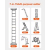 image:imageVEVOR MultiPurpose Folding Ladder 7in1 Tall Extension Step Ladder A Frame 5 Step Telescoping Ladder 19ft Reach Height Heavy Duty Adjustable Ladder 330 lbs Capacity for Home Outdoor MetalBlack