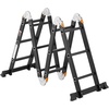 image:imageVEVOR MultiPurpose Folding Ladder 7in1 Tall Extension Step Ladder A Frame 5 Step Telescoping Ladder 19ft Reach Height Heavy Duty Adjustable Ladder 330 lbs Capacity for Home Outdoor MetalBlack