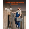 image:imageVEVOR MultiPurpose Folding Ladder 7in1 Tall Extension Step Ladder A Frame 5 Step Telescoping Ladder 19ft Reach Height Heavy Duty Adjustable Ladder 330 lbs Capacity for Home Outdoor MetalBlack