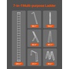 image:imageVEVOR MultiPurpose Folding Ladder 7in1 Tall Extension Step Ladder A Frame 5 Step Telescoping Ladder 19ft Reach Height Heavy Duty Adjustable Ladder 330 lbs Capacity for Home Outdoor MetalSilver