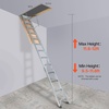 image:imageVEVOR Pull Down Attic Ladder  12 Steps Black Folding Stairs with Armrests for Attic Access WallMounted Retractable Ladder 98 ft Height11 ft