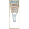 image:imageVEVOR Pull Down Attic Ladder  12 Steps Black Folding Stairs with Armrests for Attic Access WallMounted Retractable Ladder 98 ft Height11 ft