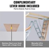 image:imageVEVOR Pull Down Attic Ladder  12 Steps Black Folding Stairs with Armrests for Attic Access WallMounted Retractable Ladder 98 ft Height11 ft