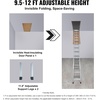 image:imageVEVOR Pull Down Attic Ladder  12 Steps Black Folding Stairs with Armrests for Attic Access WallMounted Retractable Ladder 98 ft Height11 ft