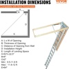 image:imageVEVOR Pull Down Attic Ladder  12 Steps Black Folding Stairs with Armrests for Attic Access WallMounted Retractable Ladder 98 ft Height11 ft