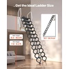 image:imageVEVOR Pull Down Attic Ladder  12 Steps Black Folding Stairs with Armrests for Attic Access WallMounted Retractable Ladder 98 ft Height276 x 197 x 157 inches