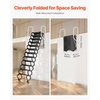 image:imageVEVOR Pull Down Attic Ladder  12 Steps Black Folding Stairs with Armrests for Attic Access WallMounted Retractable Ladder 98 ft Height276 x 197 x 157 inches