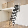 image:imageVEVOR Pull Down Attic Ladder  12 Steps Black Folding Stairs with Armrests for Attic Access WallMounted Retractable Ladder 98 ft Height276 x 197 x 157 inches