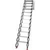image:imageVEVOR Pull Down Attic Ladder  12 Steps Black Folding Stairs with Armrests for Attic Access WallMounted Retractable Ladder 98 ft Height98 ft