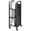 image:imageVEVOR Rolling Library Book Cart 150 lbs Capacity 177 x 130 x 346Inch Library Cart Double Sided LShaped Shelves with 2Inch Lockable Wheels Book Truck for Home Shelves Office and School Black220 LBS