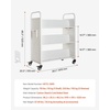 image:imageVEVOR Rolling Library Book Cart 330 lbs Capacity 303 x 15 x 480Inch Library Cart Single Sided VShaped Shelves with 3Inch Lockable Wheels Book Truck for Home Shelves Office and School WhiteWhite