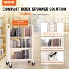 image:imageVEVOR Rolling Library Book Cart 330 lbs Capacity 303 x 15 x 480Inch Library Cart Single Sided VShaped Shelves with 3Inch Lockable Wheels Book Truck for Home Shelves Office and School WhiteCream
