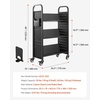 image:imageVEVOR Rolling Library Book Cart 330 lbs Capacity 303 x 15 x 480Inch Library Cart Single Sided VShaped Shelves with 3Inch Lockable Wheels Book Truck for Home Shelves Office and School WhiteBlack