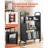 image:imageVEVOR Rolling Library Book Cart 330 lbs Capacity 303 x 15 x 480Inch Library Cart Single Sided VShaped Shelves with 3Inch Lockable Wheels Book Truck for Home Shelves Office and School WhiteBlack