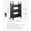 image:imageVEVOR Rolling Library Book Cart 330 lbs Capacity 303 x 15 x 480Inch Library Cart Single Sided VShaped Shelves with 3Inch Lockable Wheels Book Truck for Home Shelves Office and School WhiteBlack