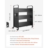 image:imageVEVOR Rolling Library Book Cart 330 lbs Capacity 303 x 15 x 480Inch Library Cart Single Sided VShaped Shelves with 3Inch Lockable Wheels Book Truck for Home Shelves Office and School WhiteBlack
