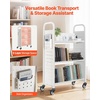 image:imageVEVOR Rolling Library Book Cart 330 lbs Capacity 303 x 15 x 480Inch Library Cart Single Sided VShaped Shelves with 3Inch Lockable Wheels Book Truck for Home Shelves Office and School WhiteWhite