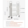 image:imageVEVOR Rolling Library Book Cart 330 lbs Capacity 303 x 15 x 480Inch Library Cart Single Sided VShaped Shelves with 3Inch Lockable Wheels Book Truck for Home Shelves Office and School WhiteWhite