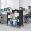 image:imageVEVOR Rolling Library Book Cart 330 lbs Capacity 303 x 15 x 480Inch Library Cart Single Sided VShaped Shelves with 3Inch Lockable Wheels Book Truck for Home Shelves Office and School WhiteBlack